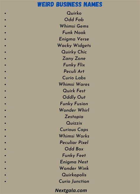 Quirky Business Names (2023): Quirky Business Name Generator .